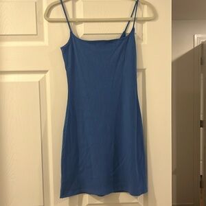 Reformation Ribbed Blue Dress